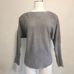 EUC EMBER GREY EMBELLISHED SWEATER SIZE MEDIUM